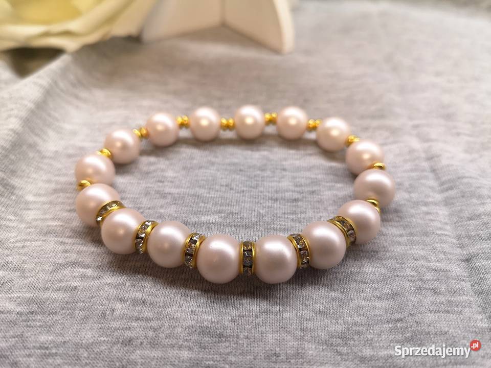 Bransoletka z perłowymi koralikami i złotymi Kielce