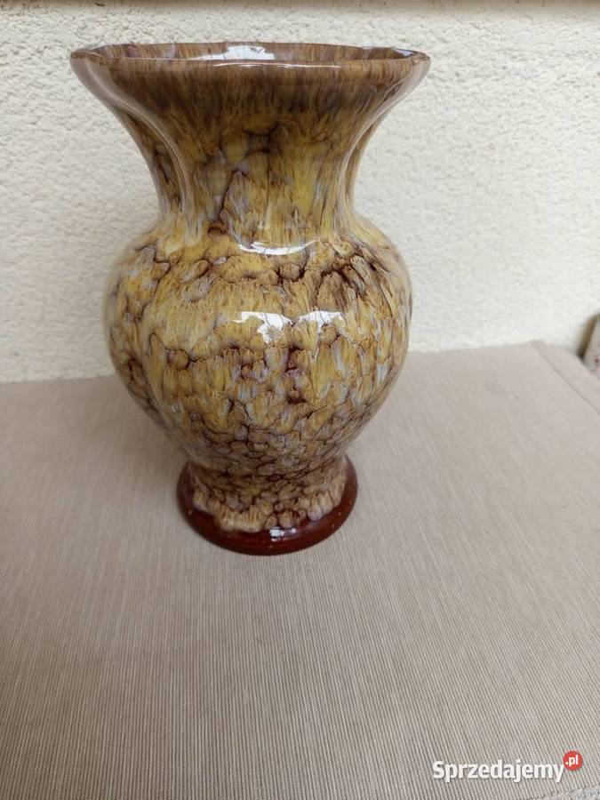 Piękny Wazon z brzowej ceramiki FOREIGN Vintycz Warszawa