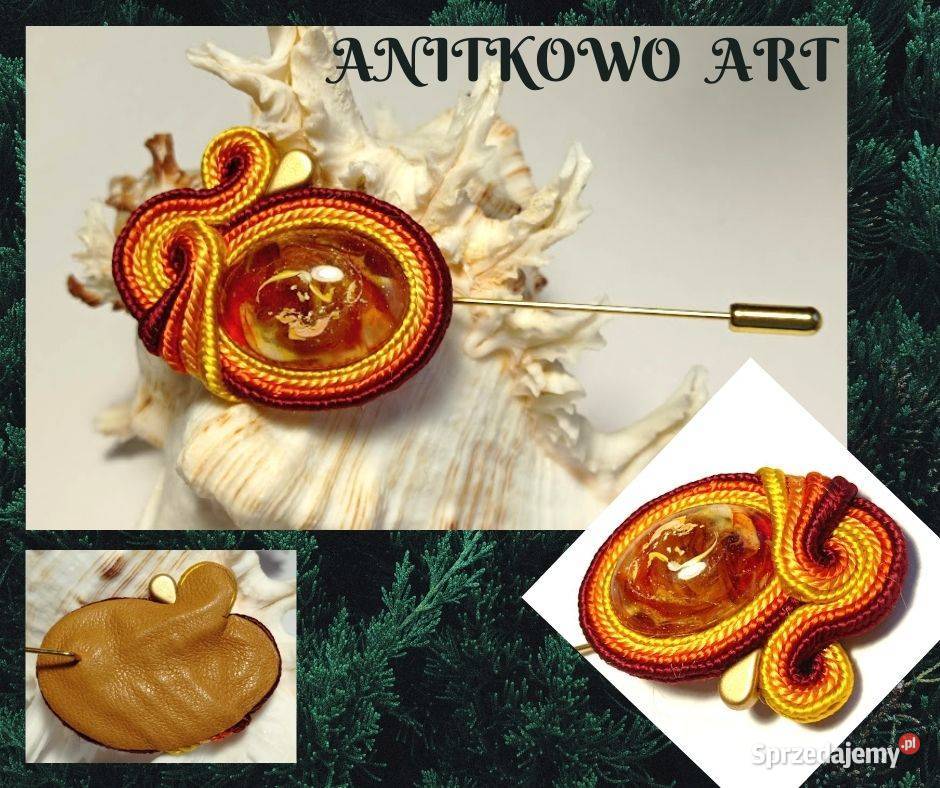 BROSZKA NA SZPILCE Z ŻYWICĄ SUTASZ Warszawa