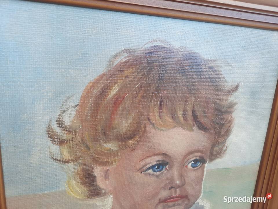 55 Portret dziecka stary obraz olejny sygnowany Tczew sprzedam