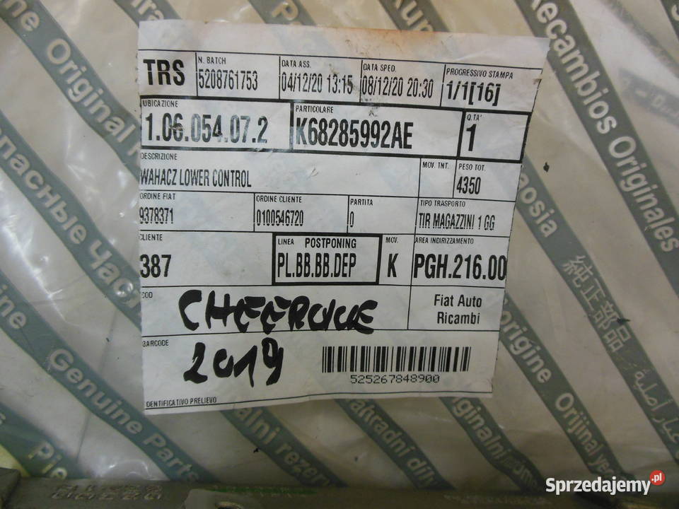 WAHACZ PRAWY JEEP CHEROKEE 20132018 śląskie Kozy