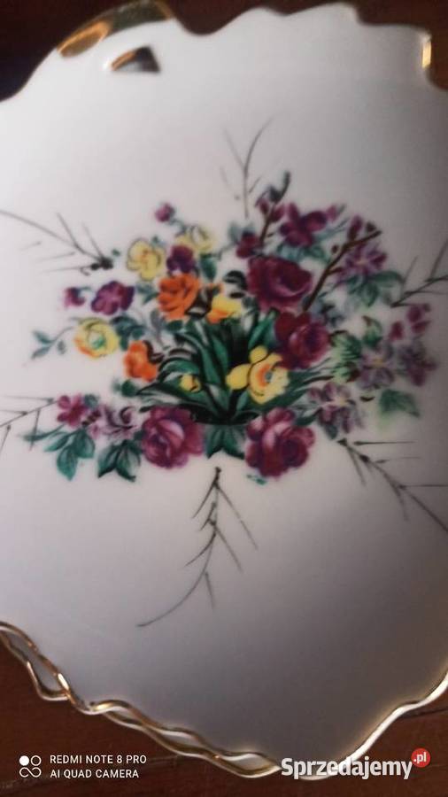 Talerzyk z dziurką Listek Konfiturówka Import Porcelana i szkło