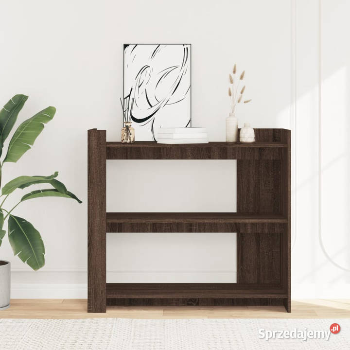 Stolik konsolowy brązowy dąb 100x35x90 WM848478