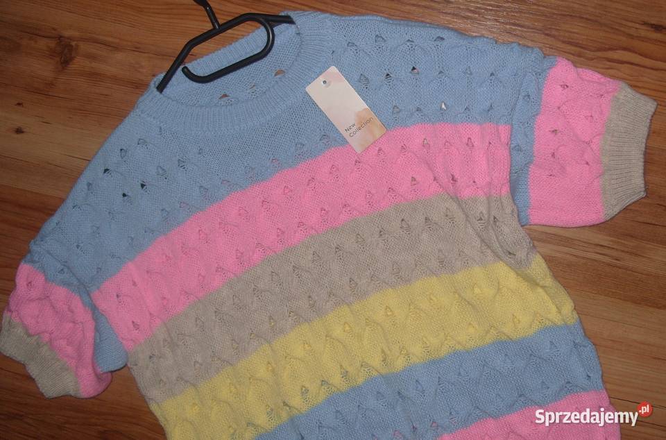 Multi kolorowy sweterek krótki rękaw ML Rawicz