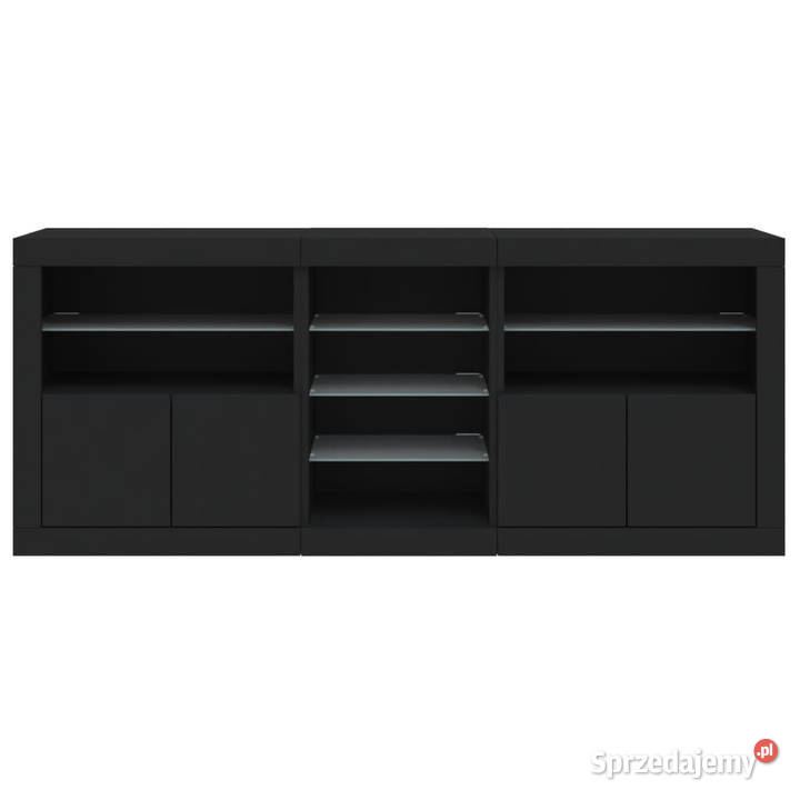 Szafka z oświetleniem LED czarna 162x37x67
