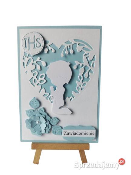 ZAWIADOMIENIA KOMUNIA CHŁOPIEC W SERCU C6 BŁEKIT Poznań