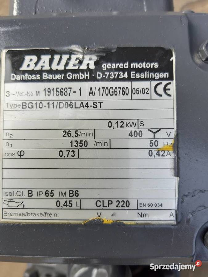 Motoreduktor 012 kW265 obr Leszno