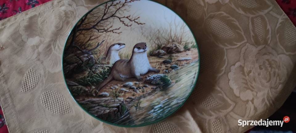 Talerz kolekcjonerski Wydry porcelana Royal dolnośląskie Wrocław