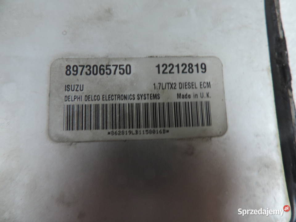OPEL ASTRA 2 KOMPUTER 17 DTI ISUZU8973065750 komputery Układ elektryczny małopolskie Nowy Sącz
