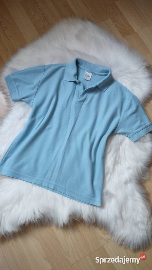 Błękitna koszulka polo SM Fruit of the Loom Olkusz
