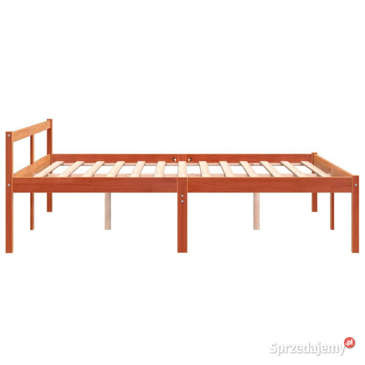 Łóżko seniora woskowy brąz lite drewno sosnowe 70cm