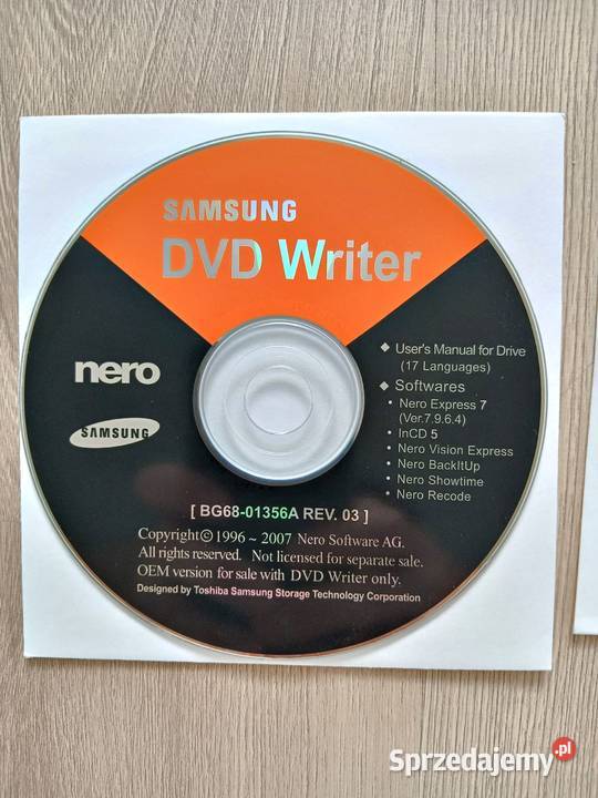 Sterowniki do nagrywarki Samsung DVD Writer Nero Windows Kraków