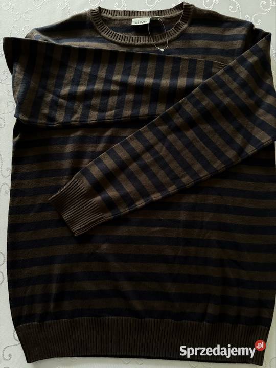 Sweter Męski w Paski Elegancki Styl Klasyczny XS śląskie Czerwionka-Leszczyny