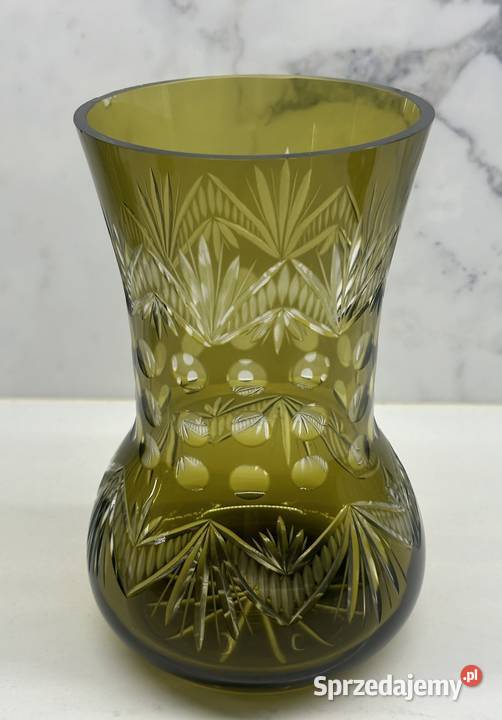 Wazon kryształowy barwiony z lat 50tych