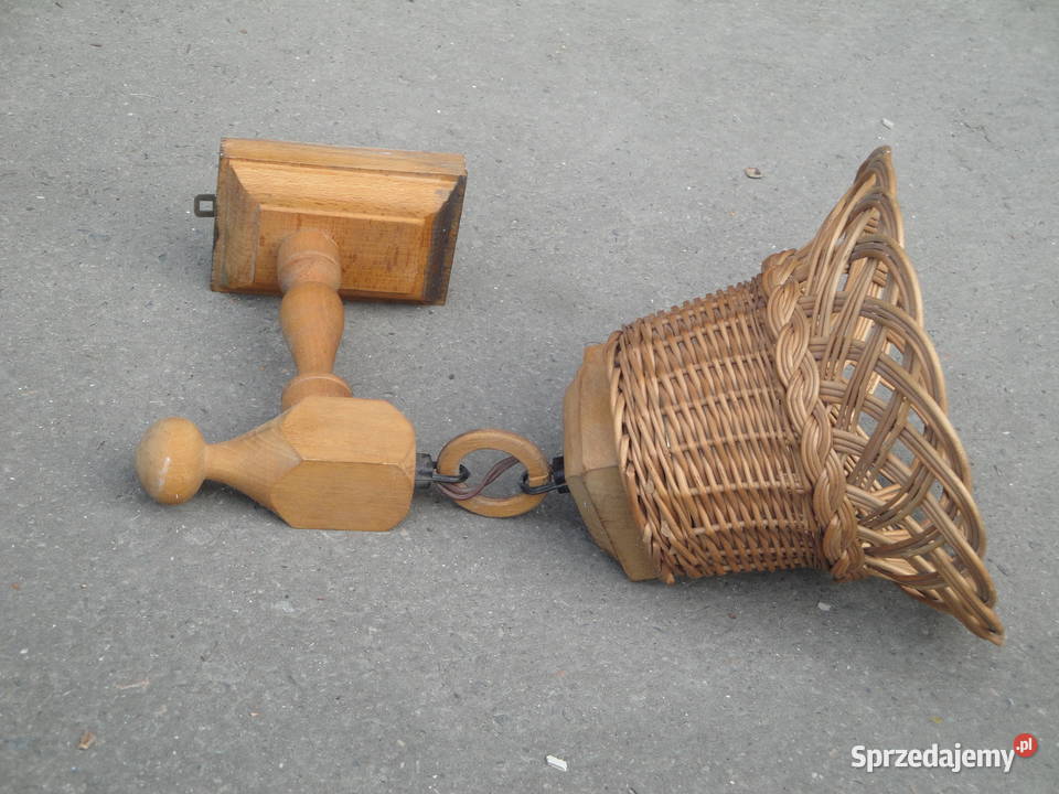 lampa kinkiet drewniany wiklina małopolskie