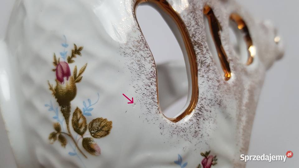 Zestaw porcelanowy koszyczek x2 róża Chodzież śląskie Dąbrowa Górnicza