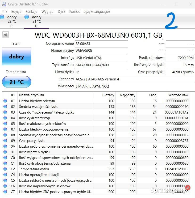 Dysk twardy Western Digital WD Red WD6003FFBX Wieliczka