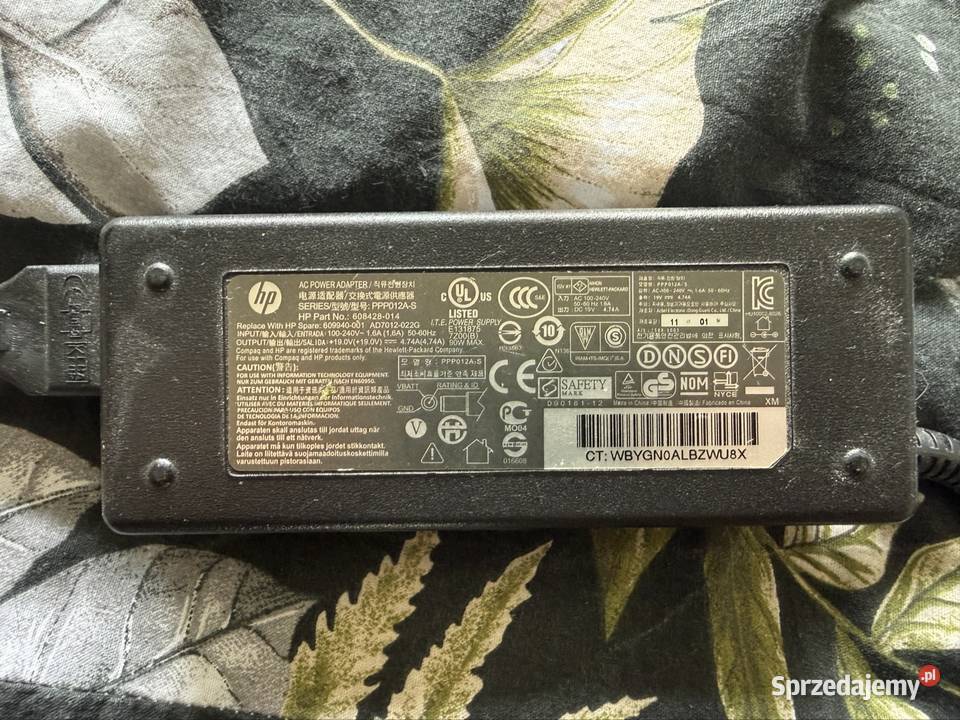 Oryginalny zasilacz do laptopa HP HewlettPackard Pozostałe Zelgoszcz