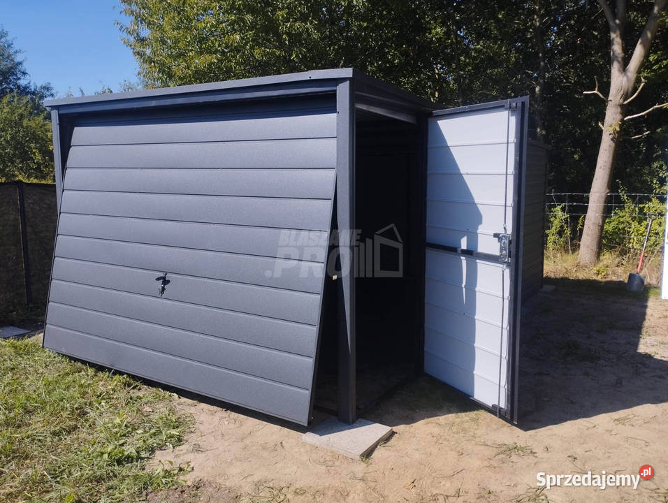 Garaz blaszany 3x5 Brama drzwi Antracyt Spad w lubuskie Kostrzyn nad Odrą