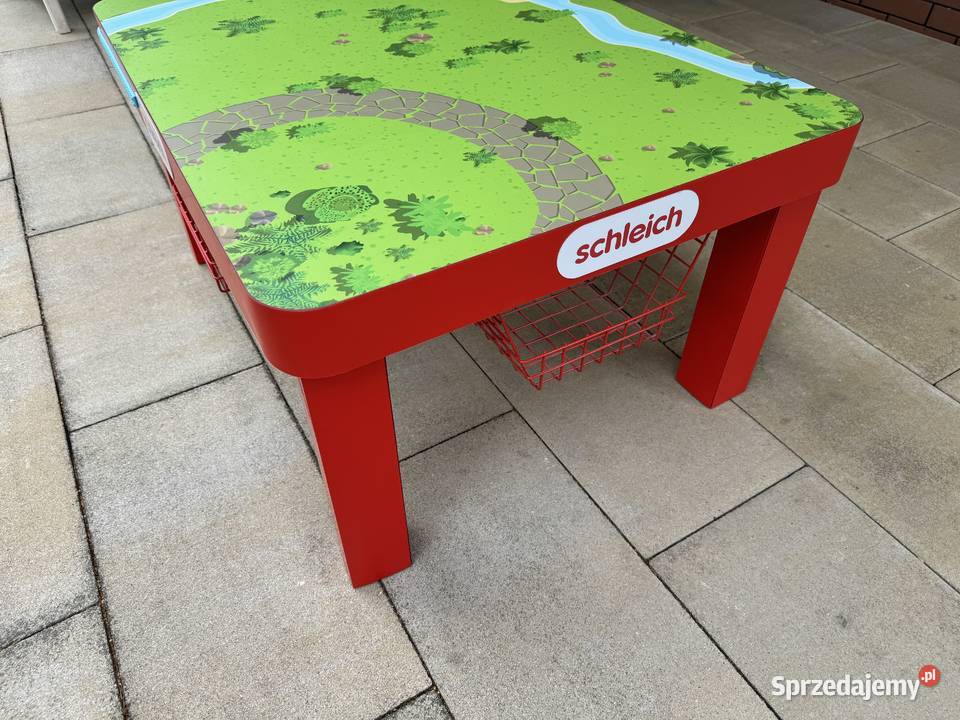 Stolik dziecka do zabawy klocki figurki kolorowy