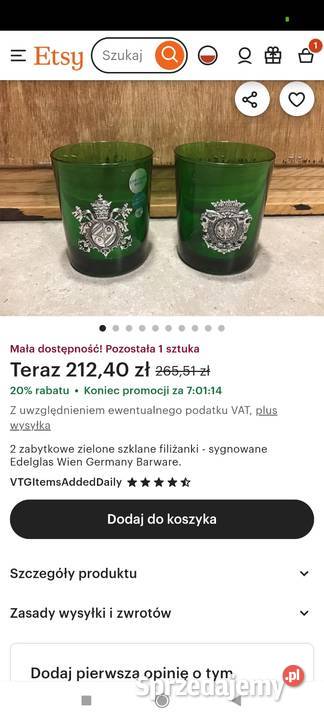 Edelglas Wien Germany Barwarezabytkowe zielone Pabianice