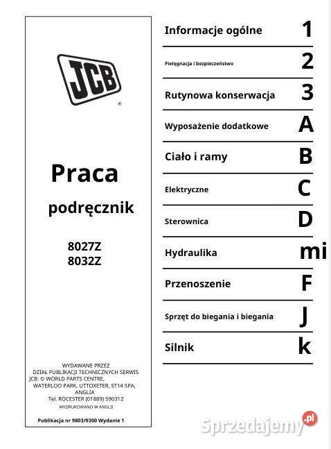 JCB 8027 8032 instrukcja naprawy Kielce