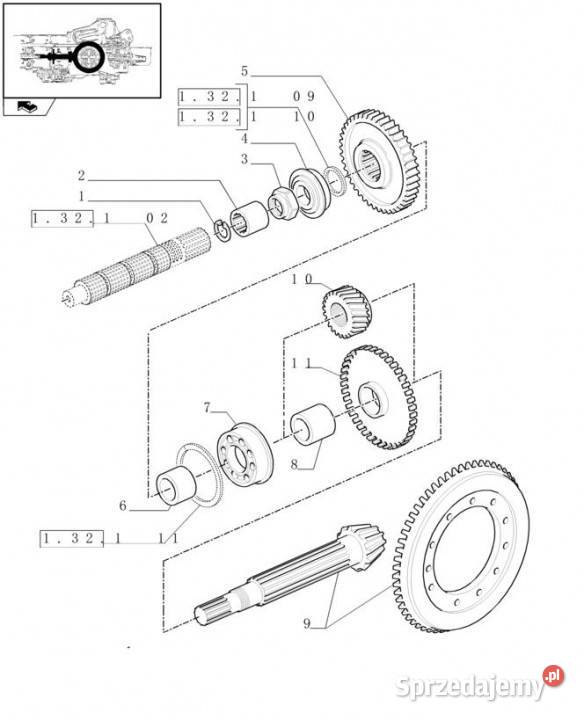 Holland T6010 Koło zębate napędowe z50 5163666 Jastrzębniki