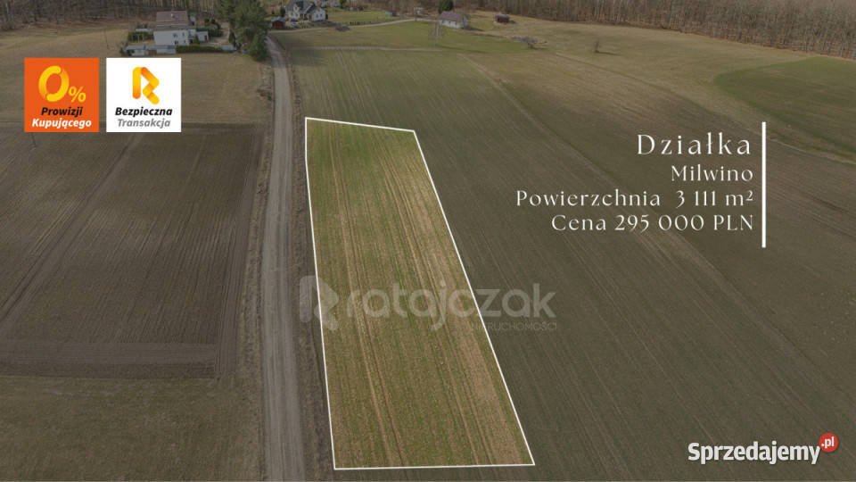 Grunt Milwino 3111m2 inwestycyjna Sprzedaż