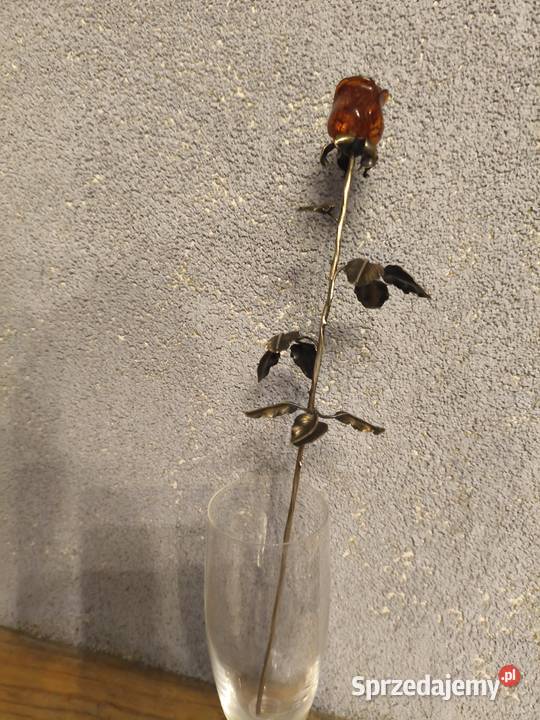 Róża Bursztyn Srebro Vintage Białystok sprzedam