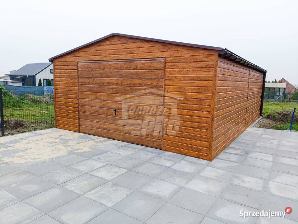 Garaż blaszany 6x6m Brama uchylna drzwi 2x okno Sprzedaż Nieruchomości Włocławek sprzedam