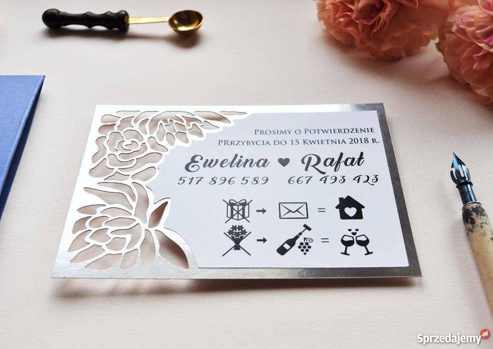 Wyjątkowe zaproszenia ślubne Flower Frame Białystok