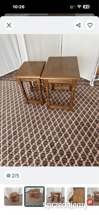 2 stoliki komplet dębowe małe Stoliki kawowe i ławy mazowieckie