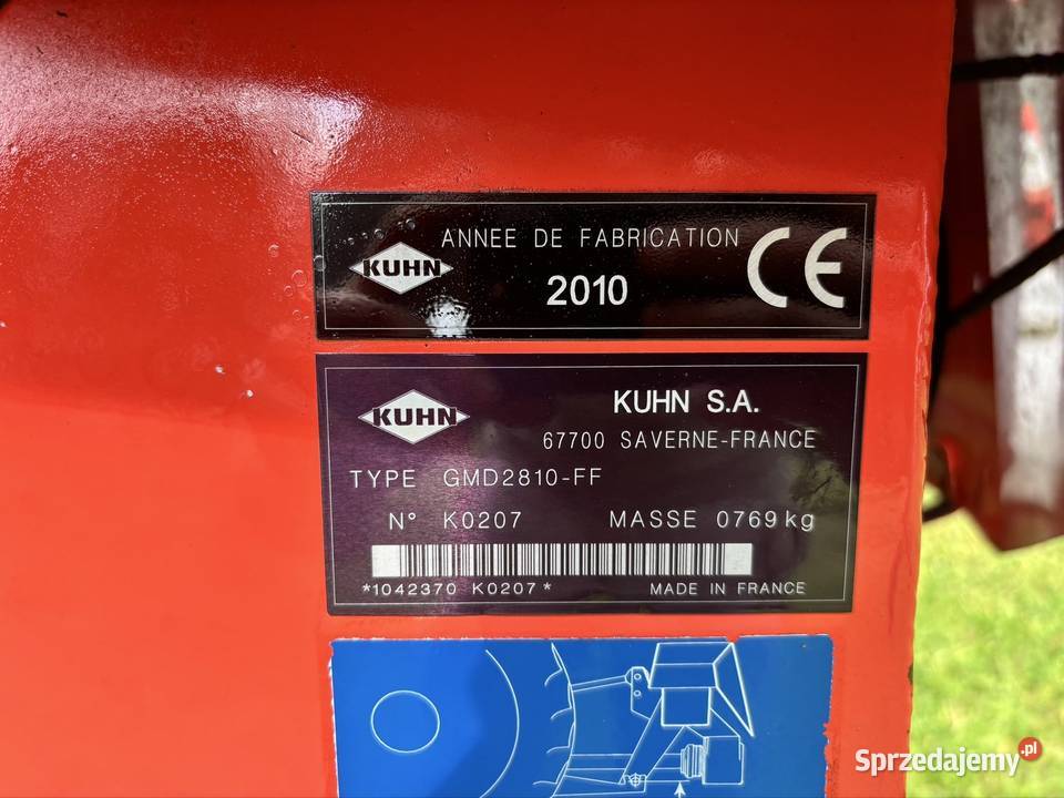 Kosiarka dyskowa Kuhn GMD 2810 FF 2010r Kuhn mazowieckie