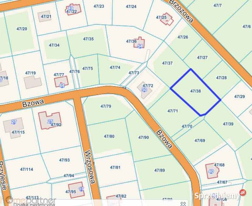 sprzedaży działki Miłoszyce 1197m2 dolnośląskie