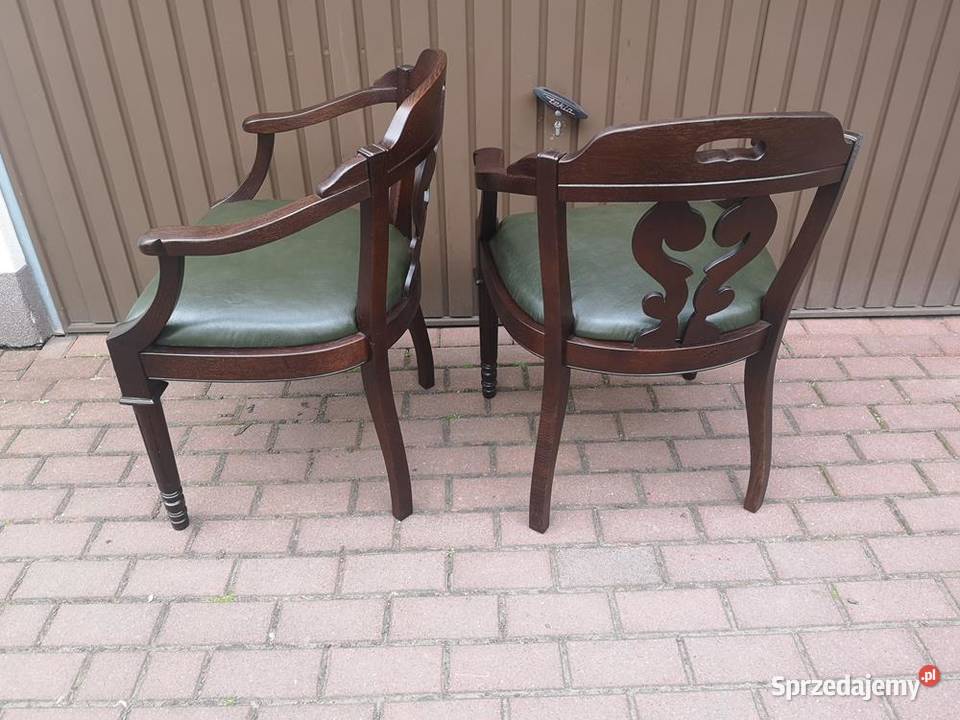 Stary Fotel Krzesło Dębowe Gabinetowe Komplet wielkopolskie Swarzędz