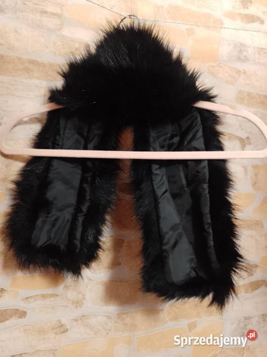 Futrzany kołnierz z Londynu czarny Futrzany szal Kraków sprzedam