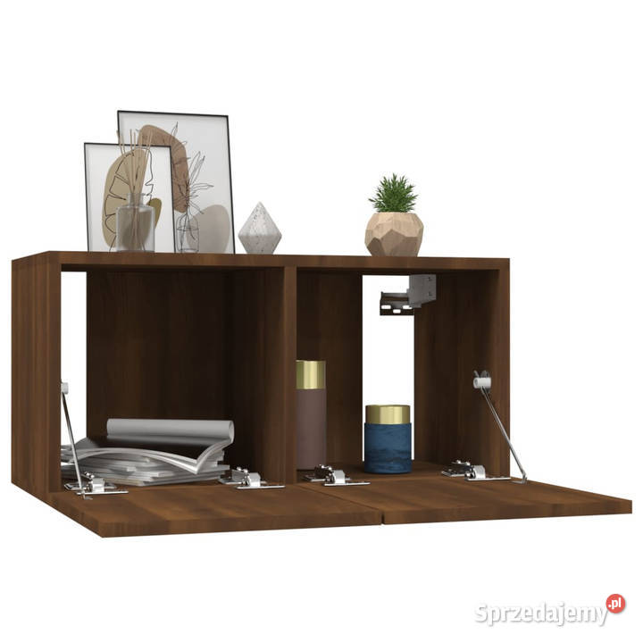 Wisząca szafka pod TV brązowy dąb 60x30x30 mazowieckie Warszawa