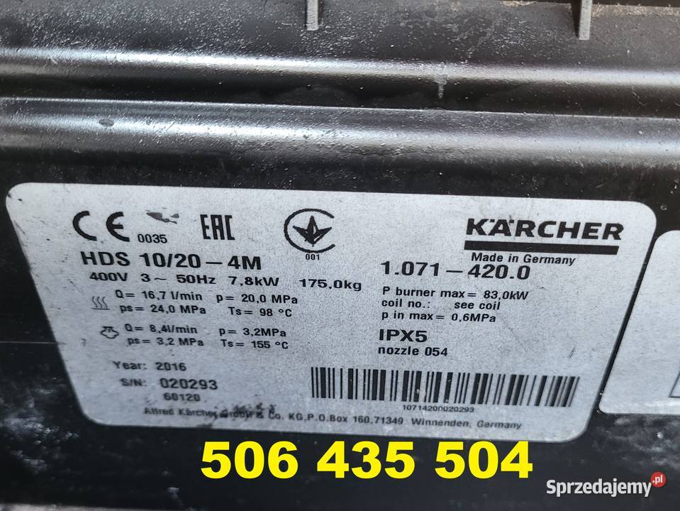 Myjka Ciśnieniowa Karcher HDS 1020 4M 2016 Radom
