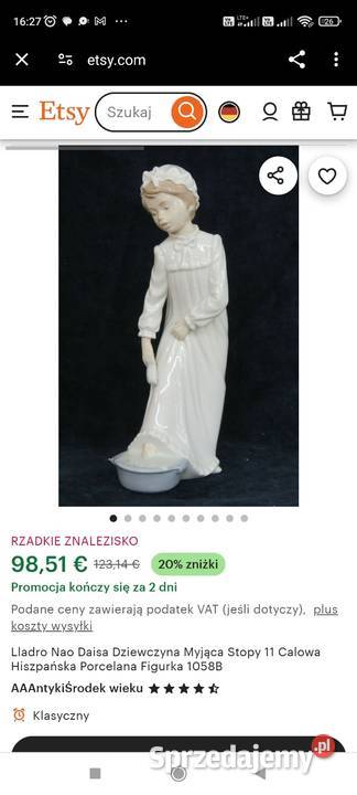 DUŻA FIGURKA NAO LLADRO DZIEWCZYNA MYJĄCA STOPY Pabianice sprzedam