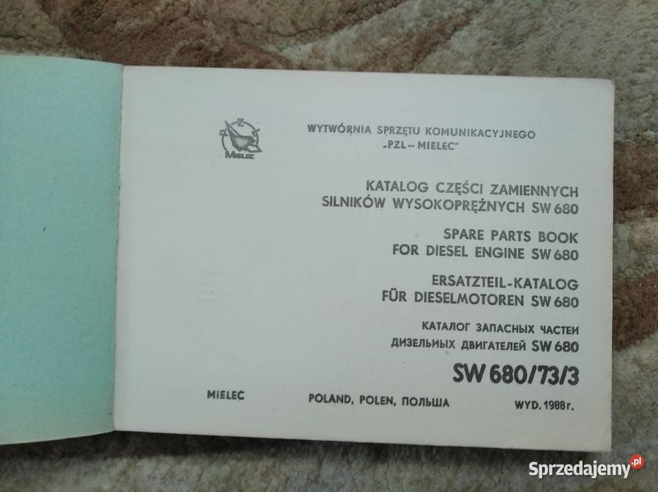 Katalog części silników wysokoprężny SW 680733 Lublin