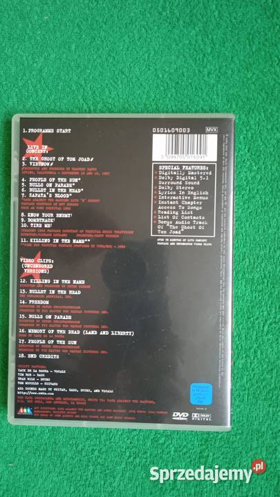 Rage against the machine dvd koncert Warszawa