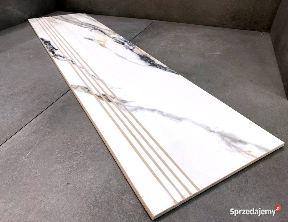 CALACATTA na schody stopnica 120x30 BIAŁY MARMUR Łask