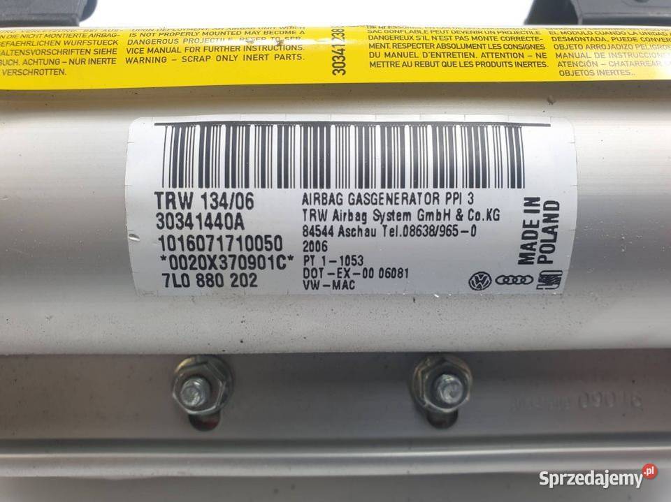 PODUSZKA AIRBAG VOLKSWAGEN TOUAREG 7L0880202 Lipno