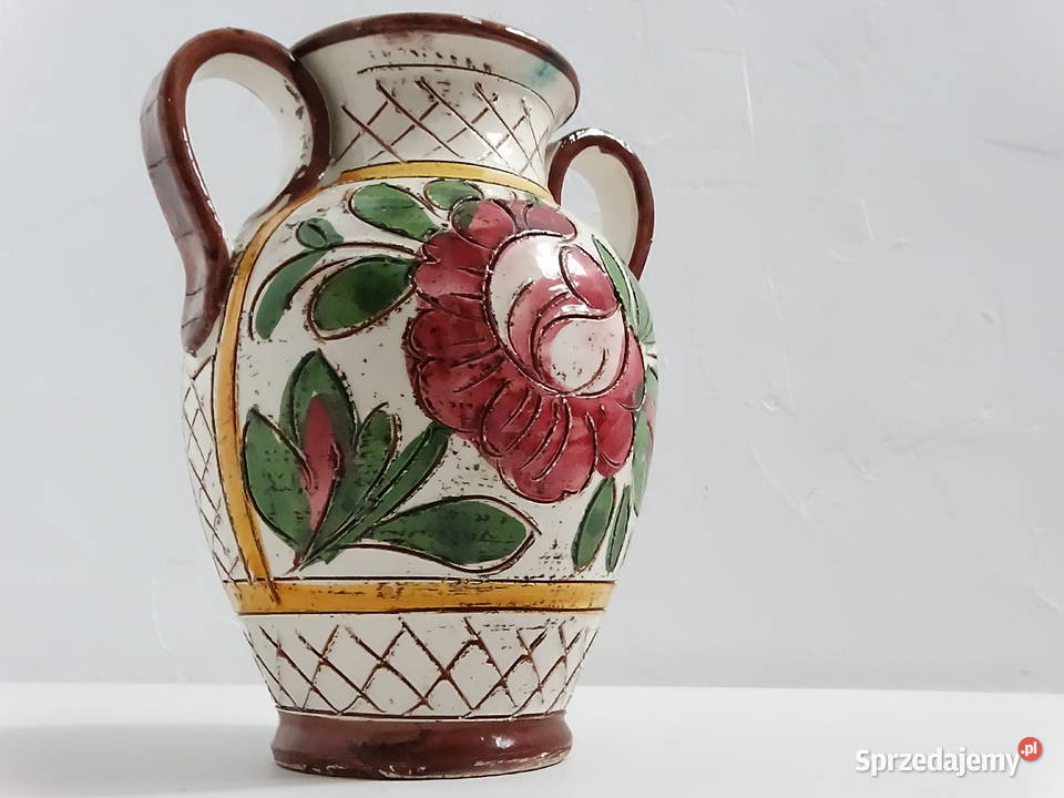 Unikatowy Wazon SGRAFFITO Ręcznie Nacinany i Biłgoraj