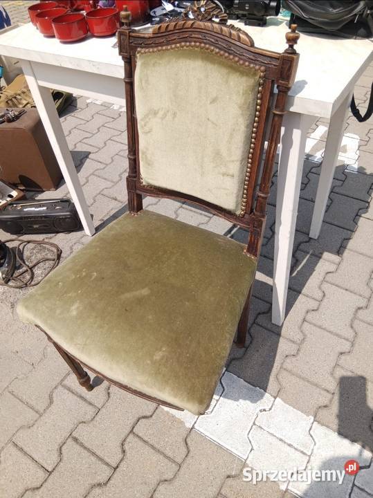 Stare zabytkowe antyczne krzesło na sprężynach Krzesła małopolskie