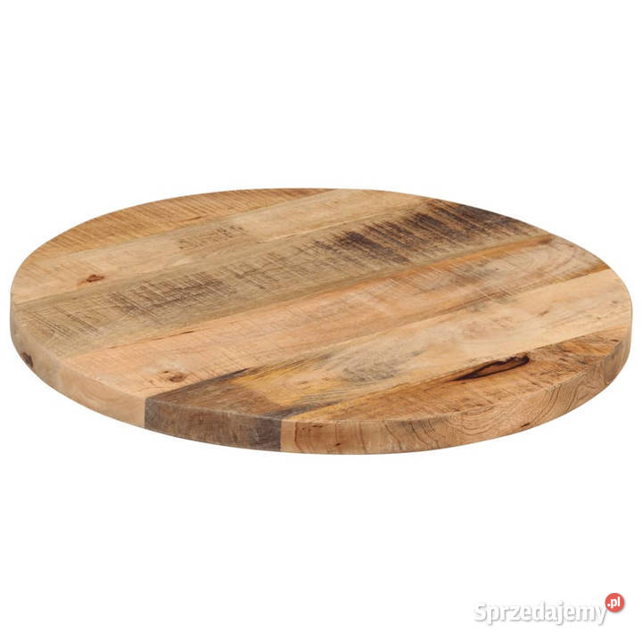 Blat stołu 40x38 okrągły surowe lite drewno