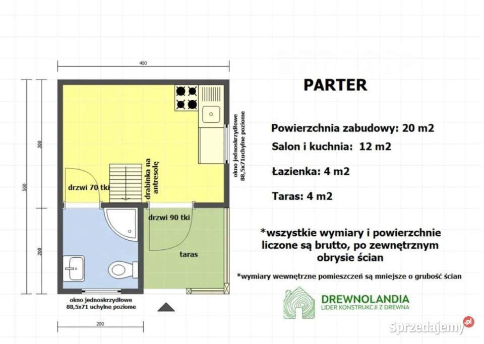 Domek drewniany Drewnolandia 500 x 400 sprzedam