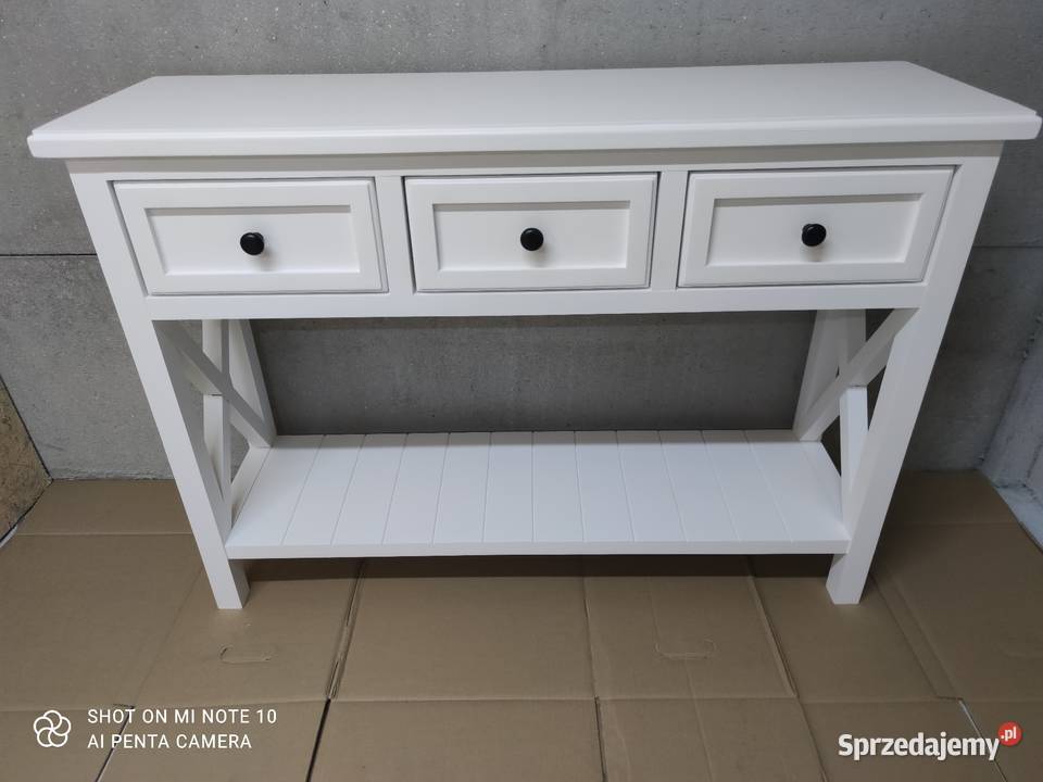 Konsola drewniana biała 34cm Zduńska Wola