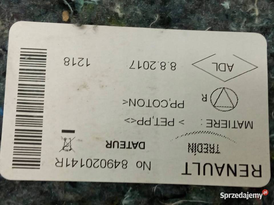 PODŁOGA BAGAŻNIKA DYWAN WYKŁADZINA HB 849020141R