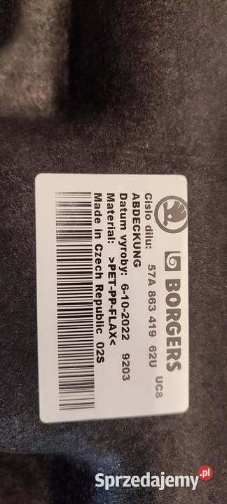 SKODA KAROQ PODŁOGA POD KANAPĘ 57A863419 osobowe dolnośląskie sprzedam
